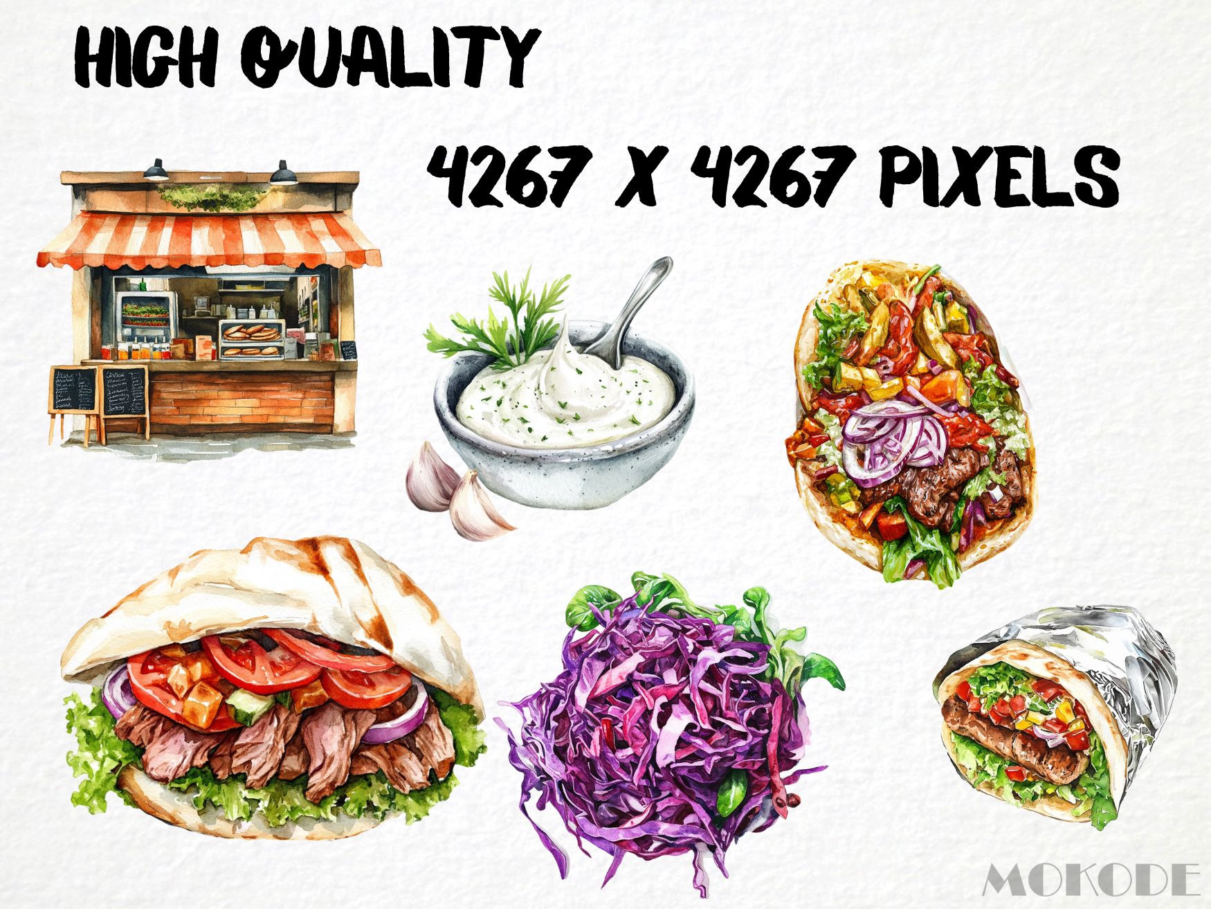 » Watercolor Döner Kebab Clipart 75 Png, Turkish Doner Shop Graphics ...