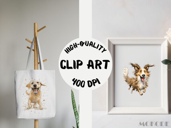 Funny Dog Breeds Clipart 45 Png, Cute Caricature pet, Quirky Puppies Watercolor, Angry Dog, Cartoon Animal, Digital Download Prints, Sticker - Image 3