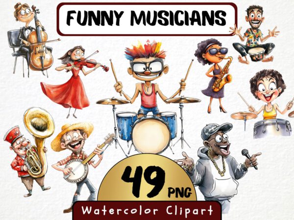 Funny Musical Animals Clipart 38 Png, Cute Animals Playing Guitar, Silly Band, Cartoon Dog, Nursery Music, Digital Art, Scrapbooking, Prints