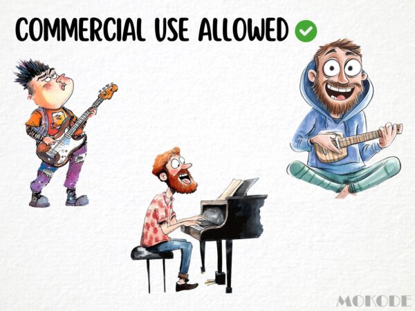 Funny Musical Animals Clipart 38 Png, Cute Animals Playing Guitar, Silly Band, Cartoon Dog, Nursery Music, Digital Art, Scrapbooking, Prints - Image 6