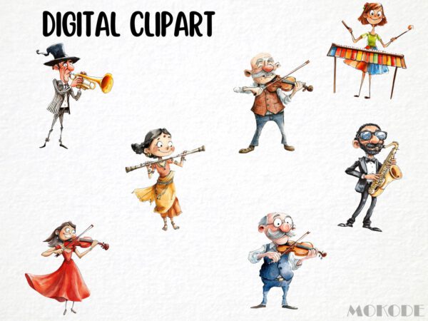 Funny Musical Animals Clipart 38 Png, Cute Animals Playing Guitar, Silly Band, Cartoon Dog, Nursery Music, Digital Art, Scrapbooking, Prints - Image 4