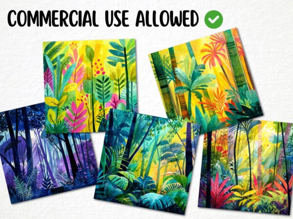 20 High Quality Watercolor Vibrant Jungle Designs Png, Amazon Rainforest Illustration, Scrapbook, Wall Art, Digital Download, Commercial Use - Image 6