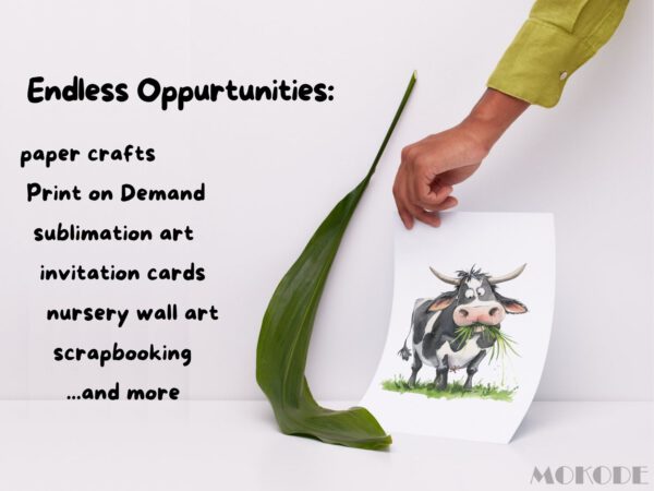 Funny Farm Clipart 85 Png, Funny Cartoon Farmer Watercolor Barn, Fresh Produce, Cartoon Animals, Digital Prints, Quirky Cow, Silly Chicken - Image 6