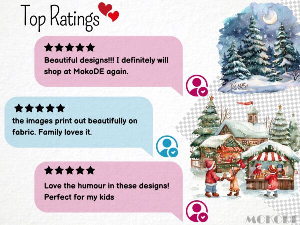 Watercolor Christmas Landscapes Clipart 30 Png, Festive Spirit, Winter Landscape, Snowy Village, Pine Tree, Commercial Use, Digital Download - Image 6