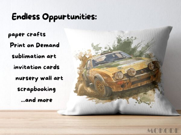 Cool Cars Clipart 22 Png, Race Car Color Splash Tshirt Design Clipart, POD Boys T shirt Graphics, Fast Racing Car Watercolor, Commercial Use - Image 7