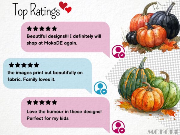 Watercolor Autumn Pumpkin Clipart 35 Png, Halloween Pumpkins Fall Theme, Fall Leaves, Black Pumpkin Art,  Digital Download Commercial Use - Image 7