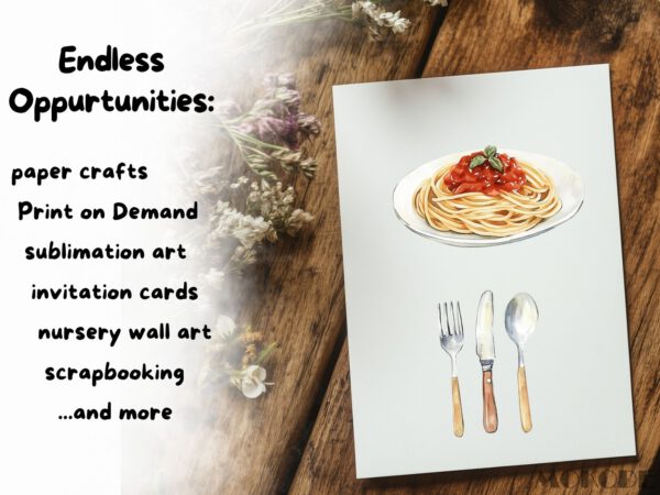 Watercolor Food Clipart 47 Png, Cute Breakfast, Kids Illustration, Junk Food, Healthy Veggies, Fruits Clipart Digital Prints, Commercial Use - Image 7