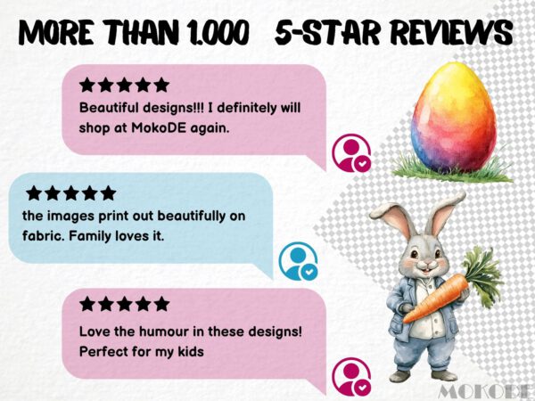 Easter Spring Clipart 58 Png, Cute Caricature Easter Egg, Quirky Rabbit Watercolor, Cartoon Bunny, Cross Digital Prints Commercial Use - Image 7