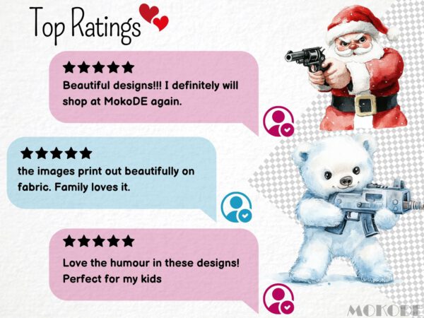 Watercolor Funny Christmas Army Clipart 21 Png, Santa Claus with Guns, Festive Military, Silly Santa with Rifle, Digital Prints Scrapbook - Image 7