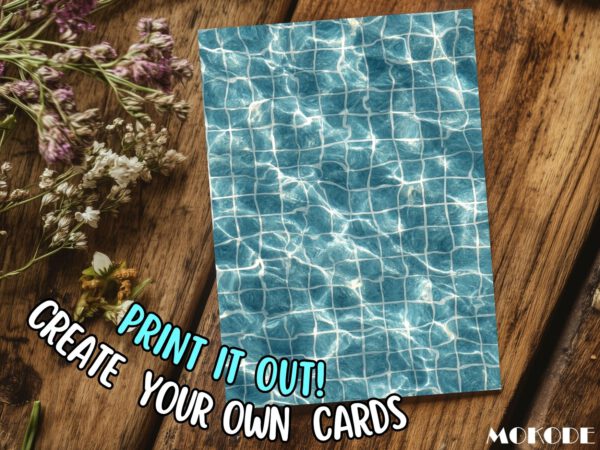 40 High Quality Swimming Pool Patterns Png, Seamless Summer Pool Digital Paper, Blue Water Pattern, Beach Digital Download, Commercial Use - Image 9