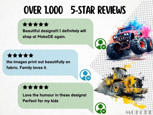 Cool Offroads Clipart 25 Png, Racing Monstertruck Color Splash Tshirt Design Clipart, POD Boys T shirt Graphics Watercolor, Commercial Use - Image 8